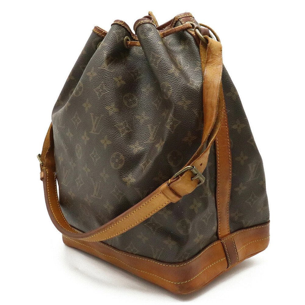 Louis Vuitton Shoulder Noe Hobo Drawstring Monogram Bag Brown
